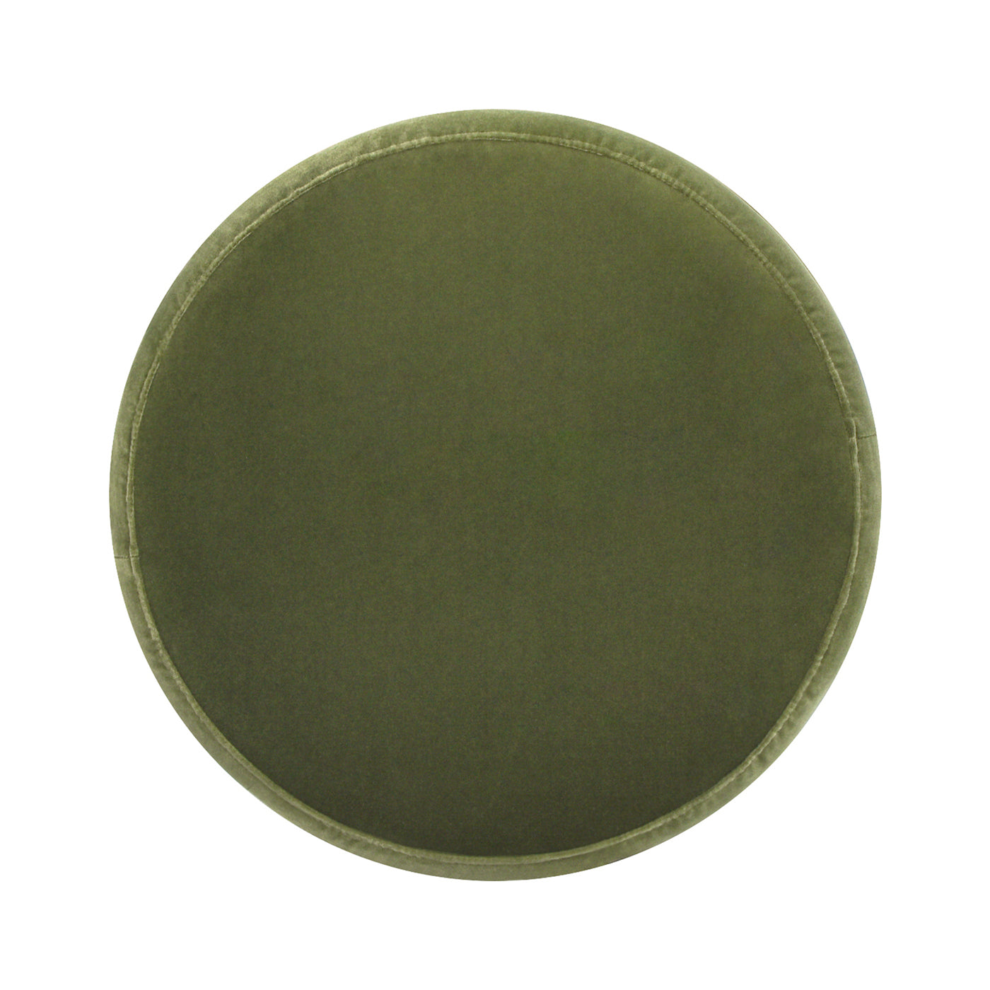 Fuji 19" Oversized Round Storage Ottoman, Olive Green Performance Velvet Olive Green Foam Velvet