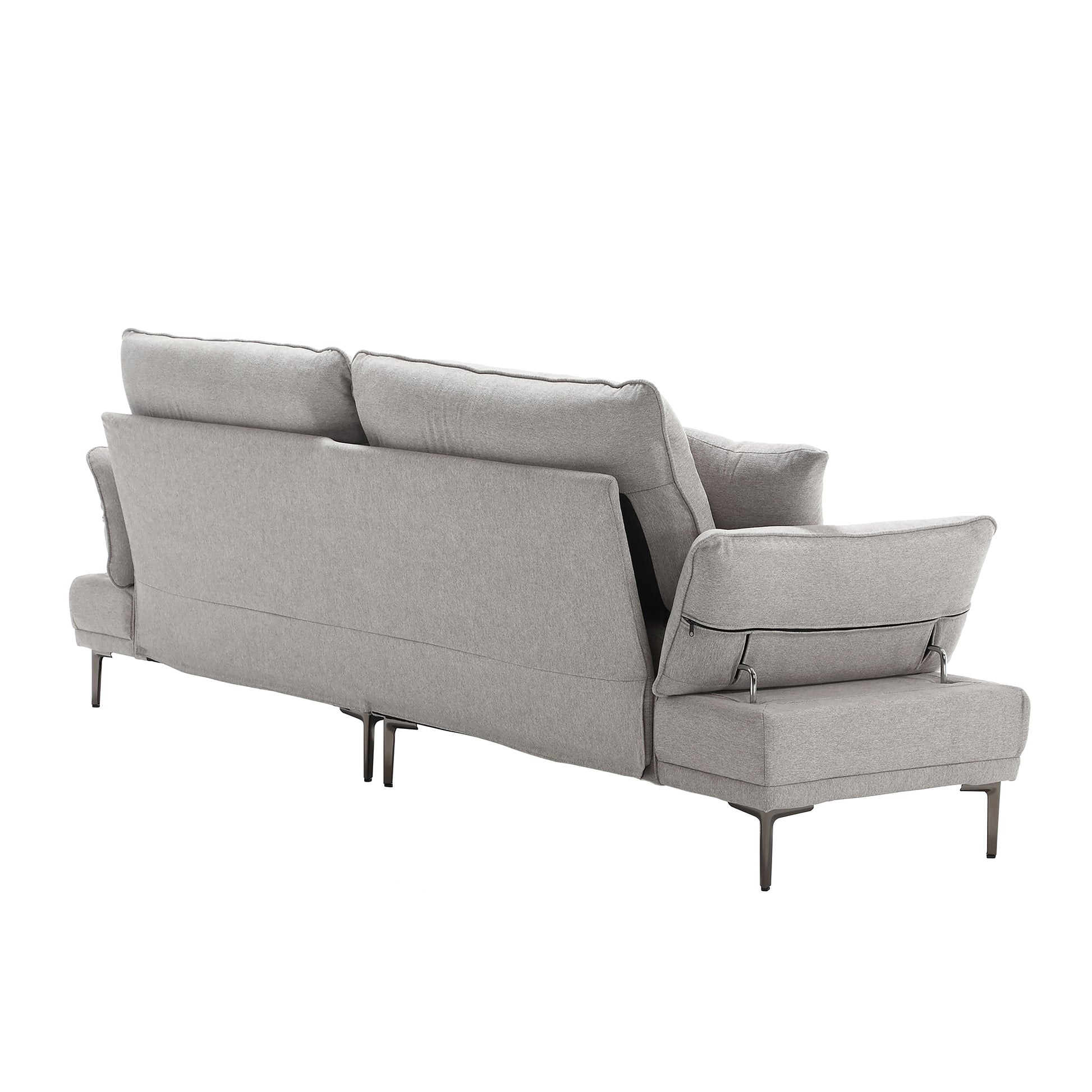 United Linen Sofaaccent Sofa Seat Sofa With Metal Feet Light Gray Linen 3 Seat