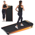 Wood Grain Decoration Walking Pad Under Desk Treadmill For Home Office 2.5Hp Walking Treadmill With Incline 0.5 4Mph 300Lbs Capacity Treadmill For Walking Running Remote Control Indoor Fitness Black