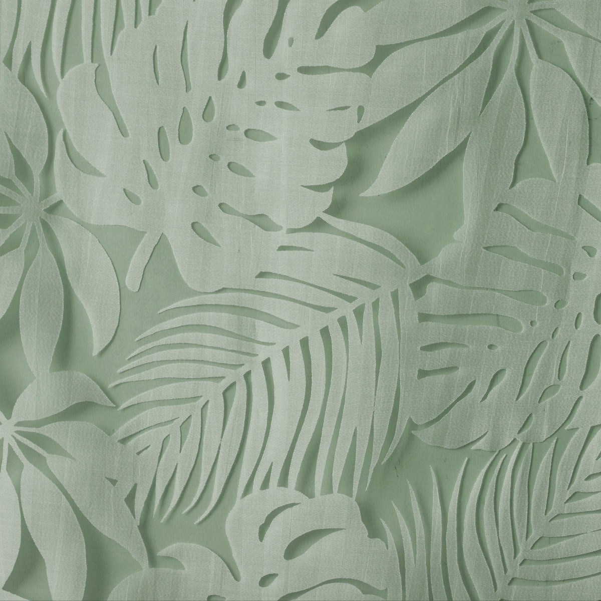 Palm Leaf Burnout Window Sheer Sage Green 50X95" Sage Green Polyester