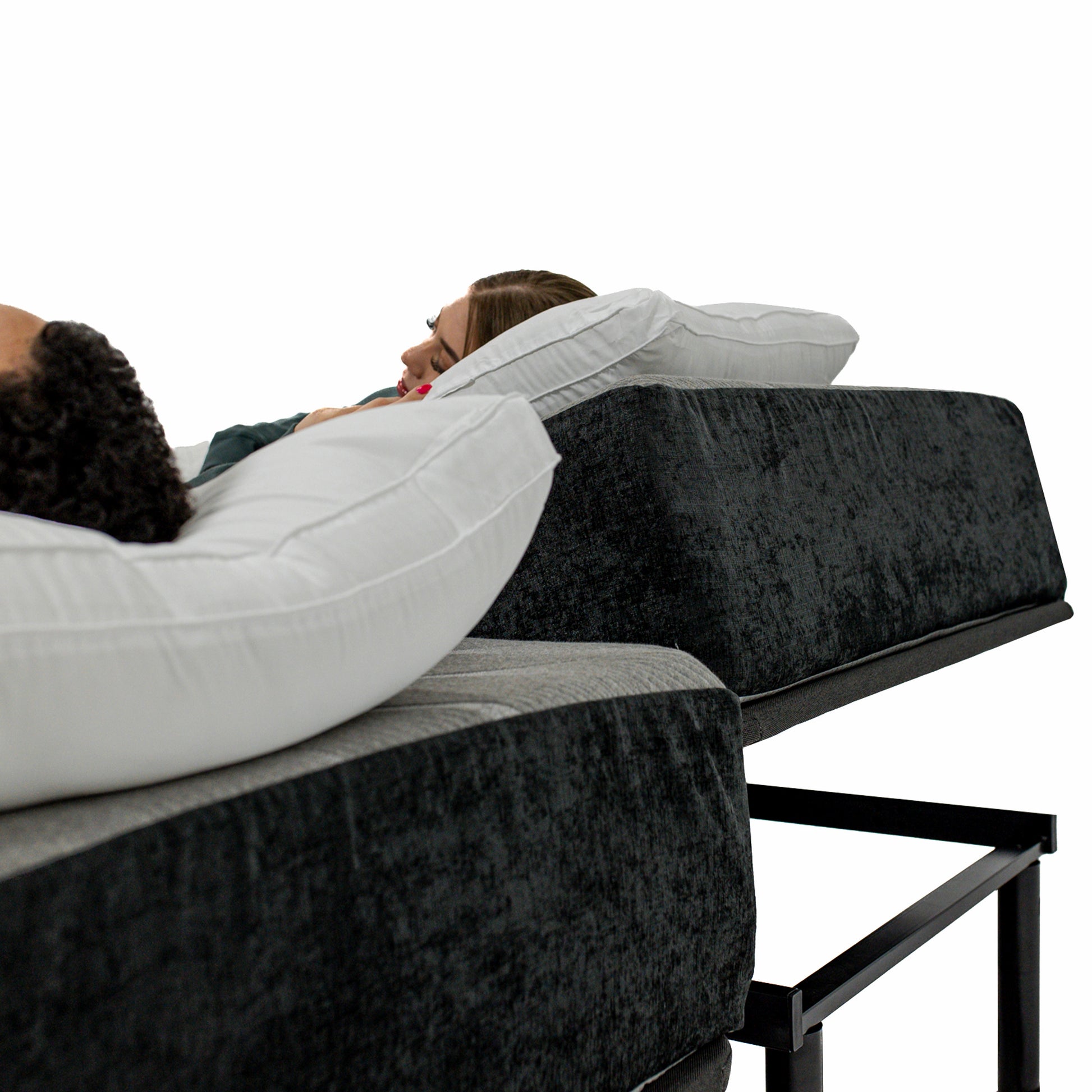 King Size Flex Head Quick Assembly Adjustable Bed Frame With Voice Activated Controls Black Metal Metal