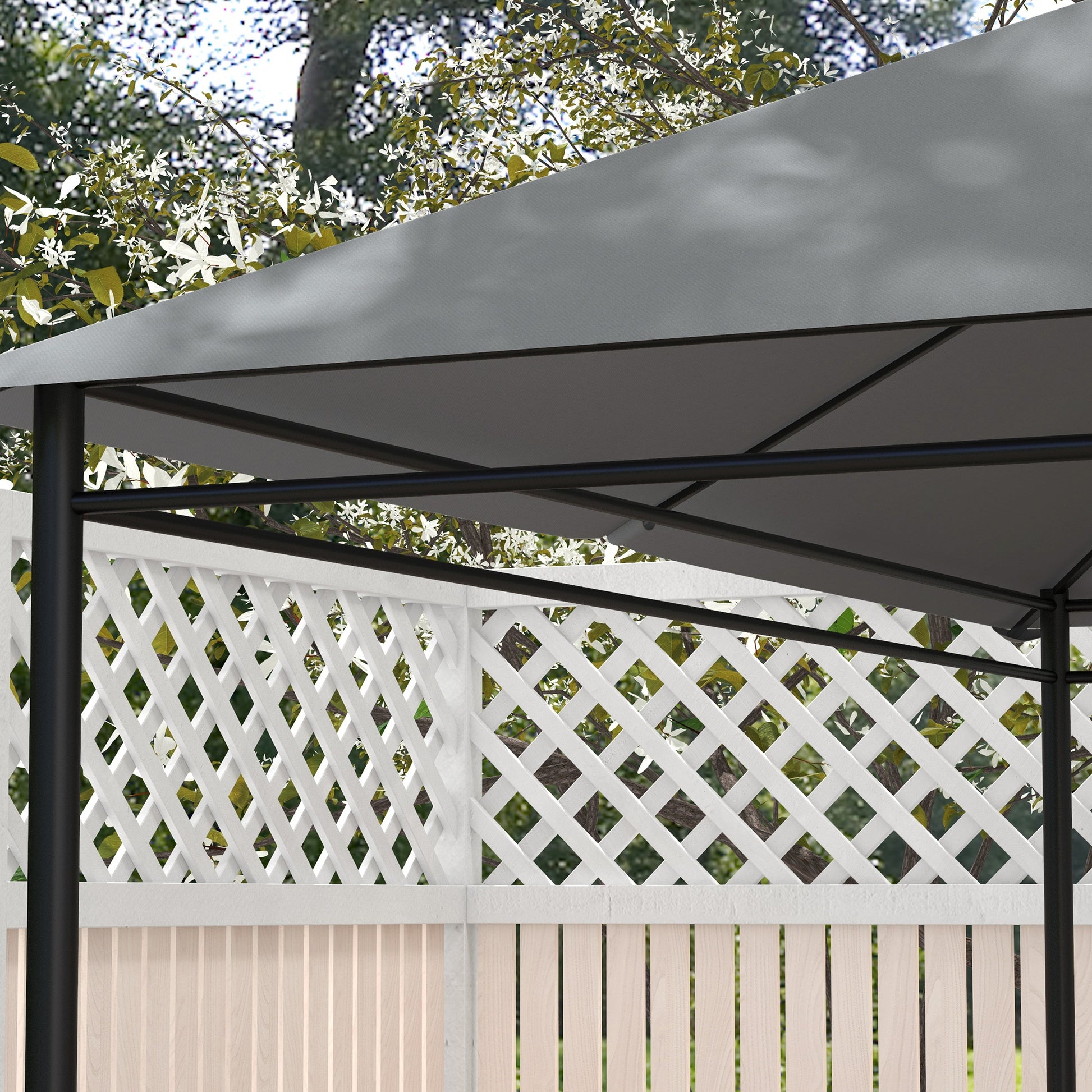 Outsunny 10' X 13' Gazebo Canopy Replacement, Outdoor Gazebo Cover Top Roof Replacement With Vents And Drain Holes, Top Cover Only , Light Gray Gray Polyester