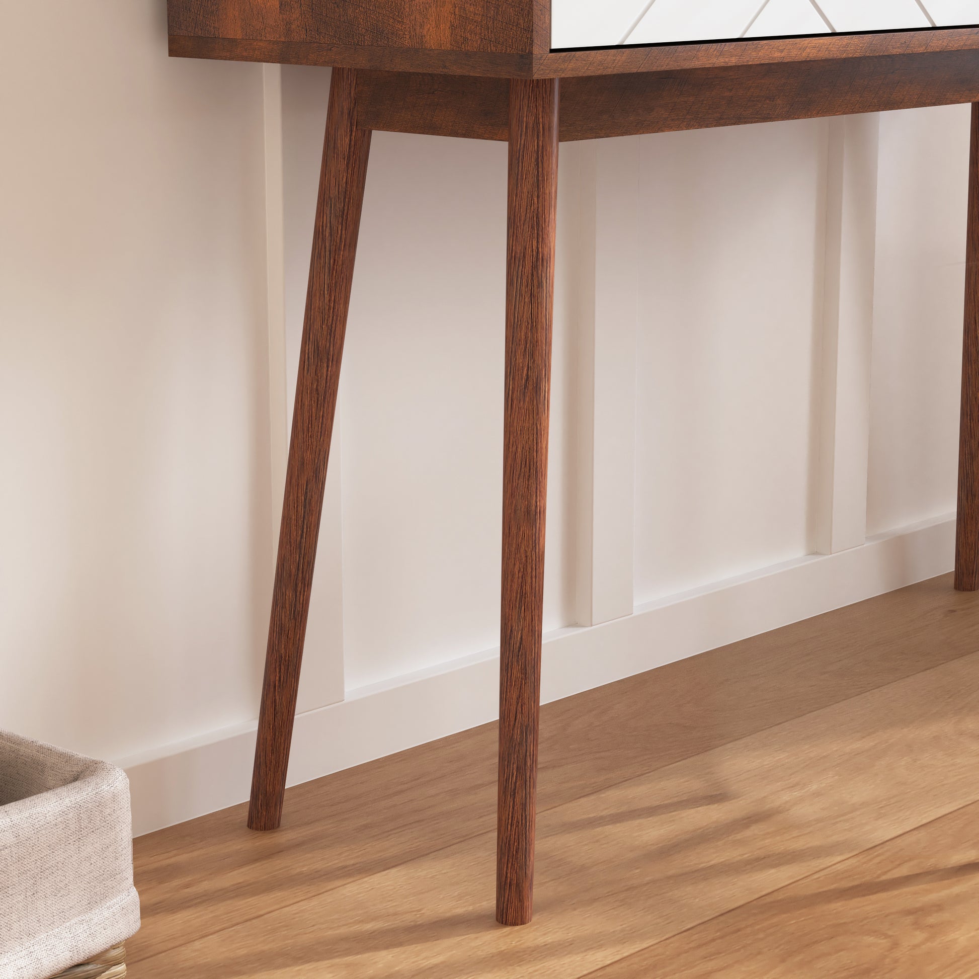 Entryway Table With 2 Carved Panel Drawers, Console Table With Storage Space And Wood Legs,Sofa Table Behind Couch For Hallway, Living Room, Natural Color Natural Particle Board Mdf