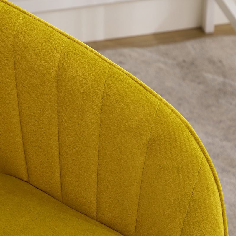 Ty Office Chair Bright Yellow Velvet