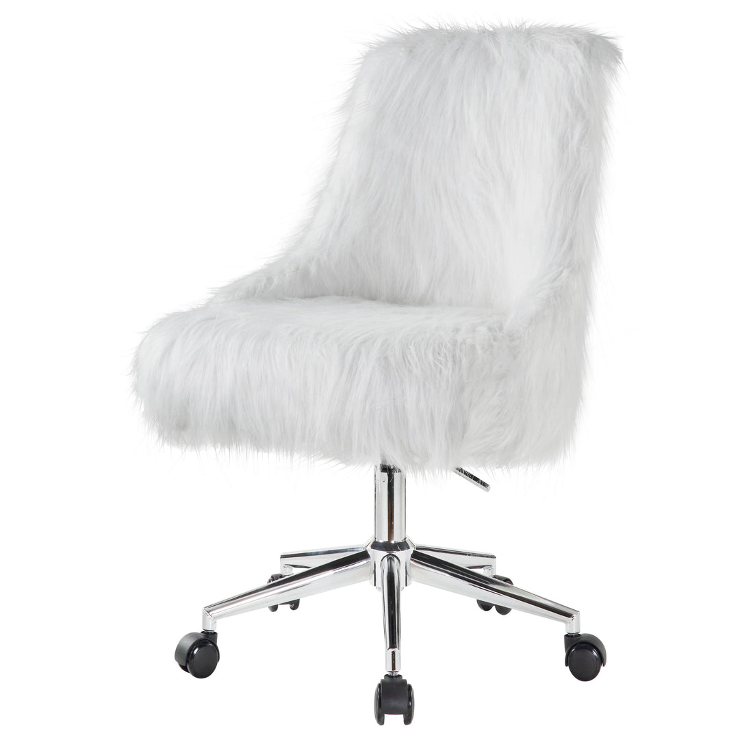 White And Chrome Swivel Office Chair Solid White Silver Office Rectangular Luxury Office Chairs Solid Back Swivel Fabric Metal