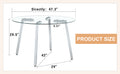 Modern Luxurious Round Tempered Glass Dining Table With Silver 7 Shaped Metal Legs,Suitable For Family Meals, Office Conferences, Or As A Casual Coffee Table For Various Occasions.47.3*47.3*29.5