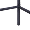 Outsunny 3Pcs Rattan Bar Set With Glass Top Table, 2 Bar Stools For Outdoor, Patio, Garden, Poolside, Backyard Black Aluminum