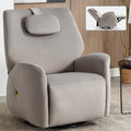 Grey Swivel And Rocker Power Recliner Chair With Lumbar And Neck Support Pillow, Max Swivel Degree 270 , Heavy Duty Motion Mechanism With Usb And Type C Ports Grey Polyester Power Push Button Metal Primary Living Space Medium Firm Tight Back Heavy Duty