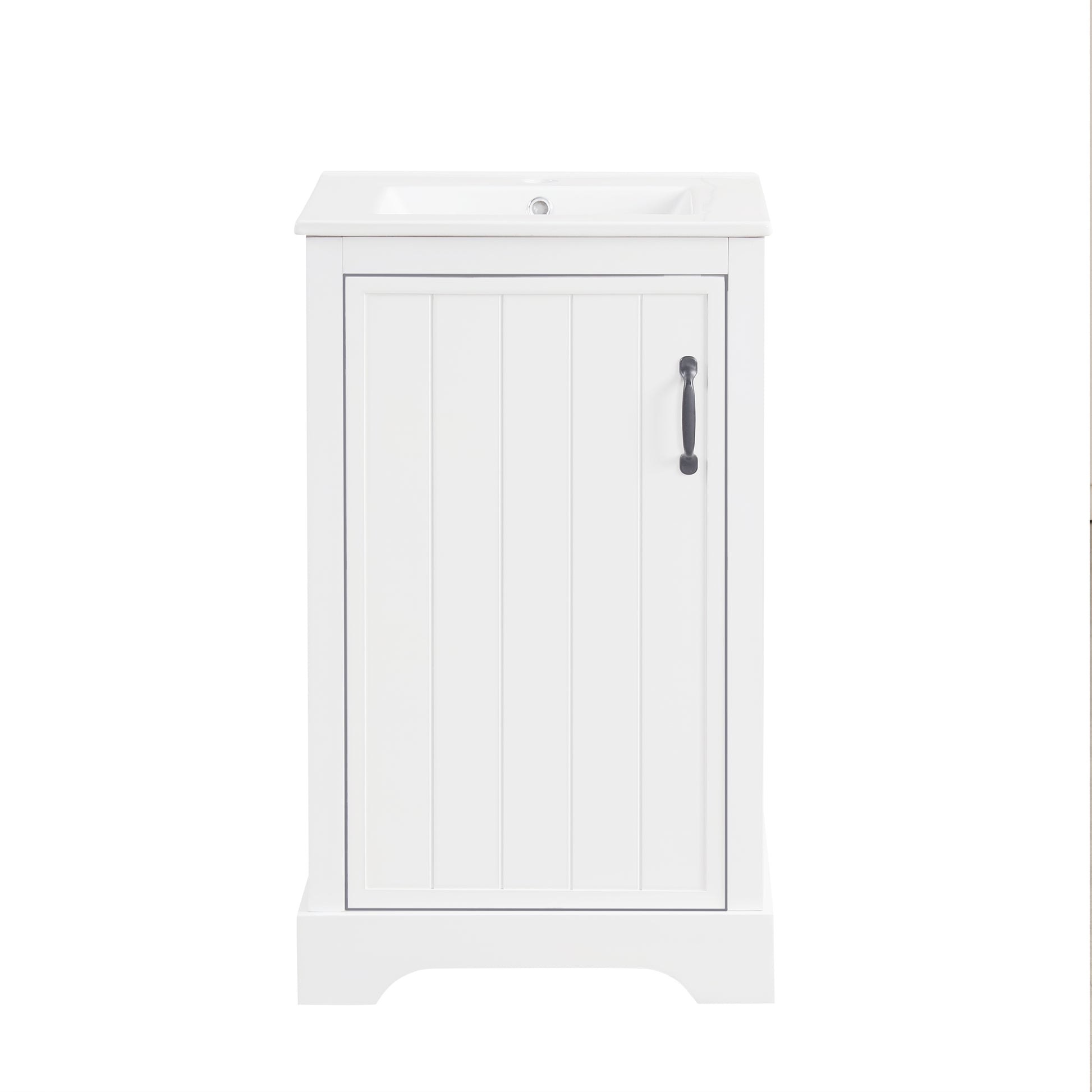 20" Bathroom Vanity With Sink, Bathroom Cabinet With Soft Closing Door, Storage Rack And Adjustable Shelve, White White Mdf