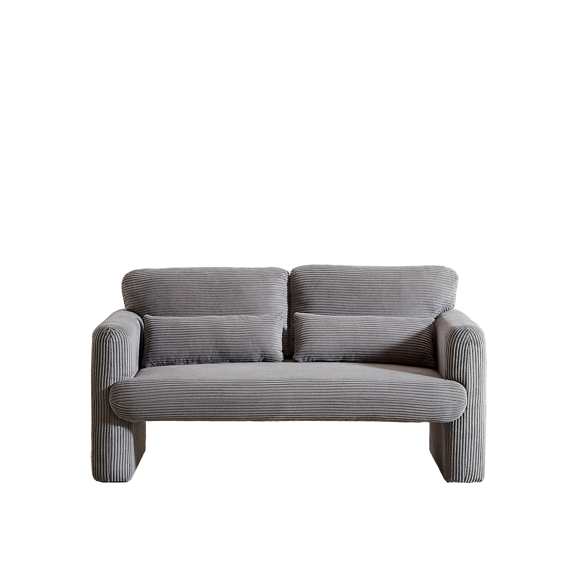 60"Corduroy Fabric Sofa With Two 33" Single Sofa, Modern Sofa With Support Pillow, For Apartment, Office, Living Room & Bedroom Grey Corduroy 4 Seat