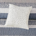 6 Piece Reversible Jacquard Quilt Set With Throw Pillows Navy King Cal King Navy Cotton