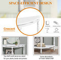 42'' Retro Circular Curved Half Moon Console Table With Cloud Design Top And Open Shelf Solid Wood Frame And Legs, Milk White Milk White Primary Living Space Retro Pine Console Tables Pine