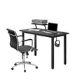 Techni Mobili Industrial Writing Desk, Black Black Computer Desk Modern Rectangular Rectangular Engineered Wood