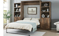 Queen Size Half Self Close And Open Murphy Bed With 2 Side Cabinet Storage Shelf, Cabinet Space Saving Bed Perfect For Guest Room, Bed Room, Guest Room, Home Office, Brown Box Spring Not Required Queen Brown Wood Brown Pine Murphy Solid Wood Mdf