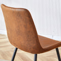 Table And Chair Set. Modern Dining Table With Mdf Top And Beautiful Mdf Legs. Comes With Brown Comfortable Chair With Seat And Metal Legs. Suitable For A Wide Range Of Decorative Styles. Brown,Wood Seats 4 Mdf