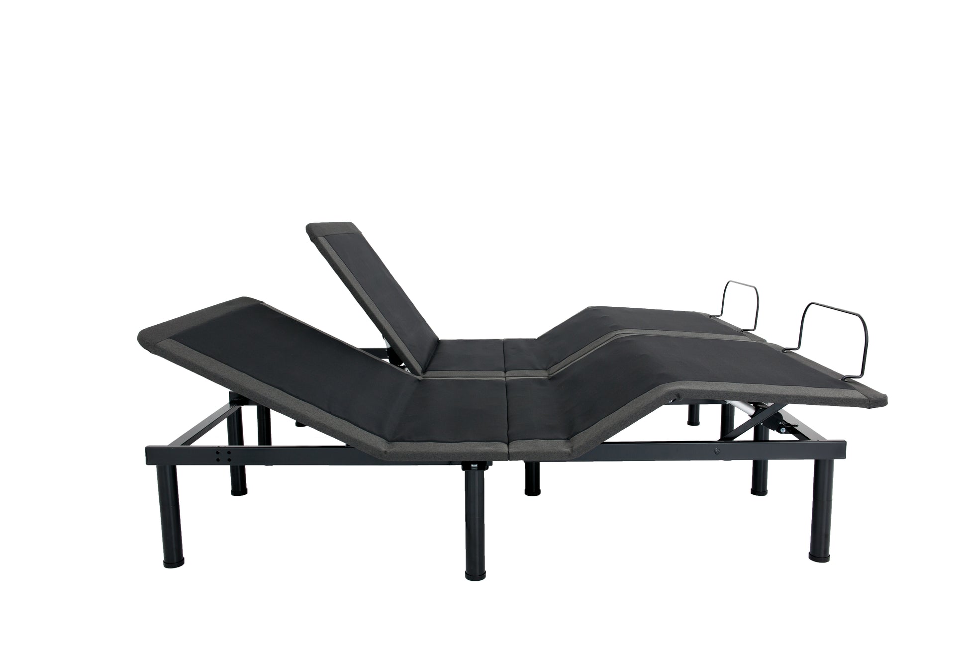 King Size Flex Head Quick Assembly Adjustable Bed Frame With Voice Activated Controls Black Metal Metal