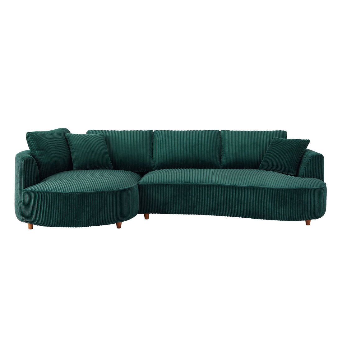 122.04 Inch Oversized Sectional Sofa, Modern Couch With Chaise, Comfy Sofa Couch With Left Facing Chaise,Corduroy Sofa Green Green Corduroy 3 Seat