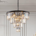 Contemporary Crystal Modern Chandeliers Crystal Ceiling Chandelier 4 Tier Black Chandelier Lighting For Dining Room Living Room Bedroom Bulbs Not Included Black Crystal Iron