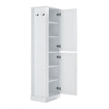 Tall Bathroom Storage Cabinet, Freestanding Storage Cabinet With Hook And Adjustable Shelf, Mdf Board, White White 2 Mdf