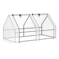 Outsunny 6' X 3' X 3' Portable Mini Greenhouse Outdoor Garden With Large Zipper Doors And Water Uv Pe Cover, White White Plastic