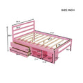 Full Size Wood Platform Bed With Removable Storage Shelves, Built In Two Storage Drawers For Added Convenience, Pink Full Pink Wood