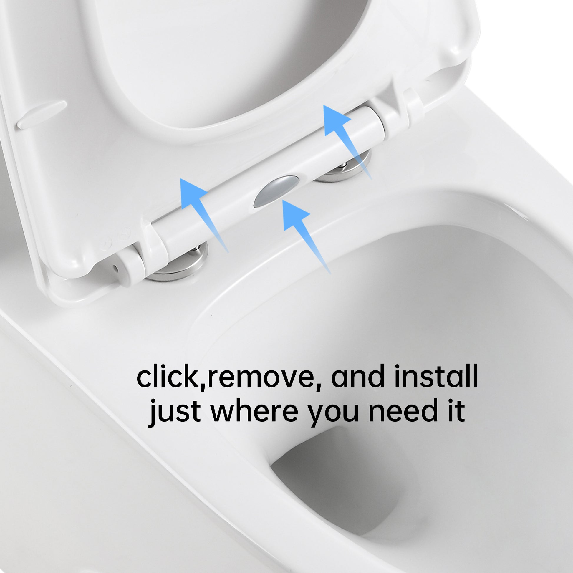 1.1 1.6 Gpf Elongated Comfort Height Super Quite Flushing Floor Mounted One Piece Toilet, Cupc Certified, Watersense Cetified, Ceramic, White Color, Soft Close Seat White Ceramic