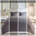 3M Scotchgard Diamond Quilting Reversible Down Alternative Comforter Set Twin Grey Polyester