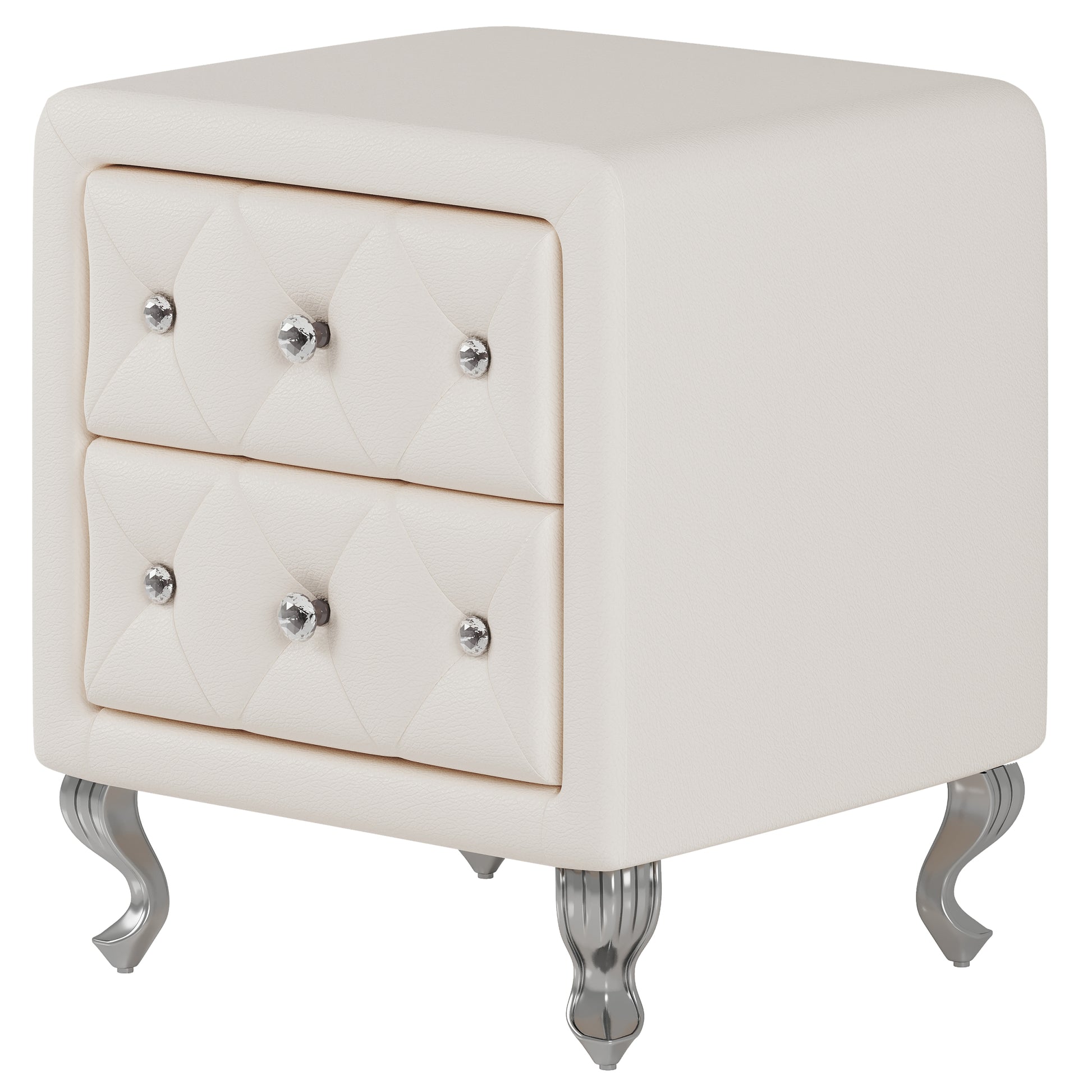 3 Pieces Bedroom Set With Queen Size Pu Leather Upholstered Platform Bed And Elegant Pu Nightstand With 2 Drawersbeige Box Spring Not Required Queen Beige 3 Piece Set Pu