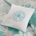 Printed Cotton Sateen Comforter Set Aqua King King Aqua Cotton