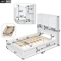 Full Size Platform Bed With Storage Headboard And 4 Drawers, White Box Spring Not Required Full White Wood Bedroom Bed Frame Solid Wood Mdf