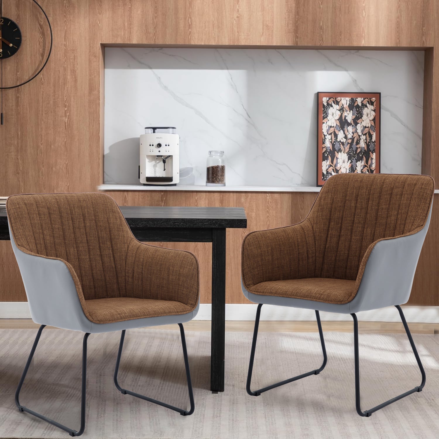 Ts Leisure Chair Dining Chair Black Brown Grey Linen