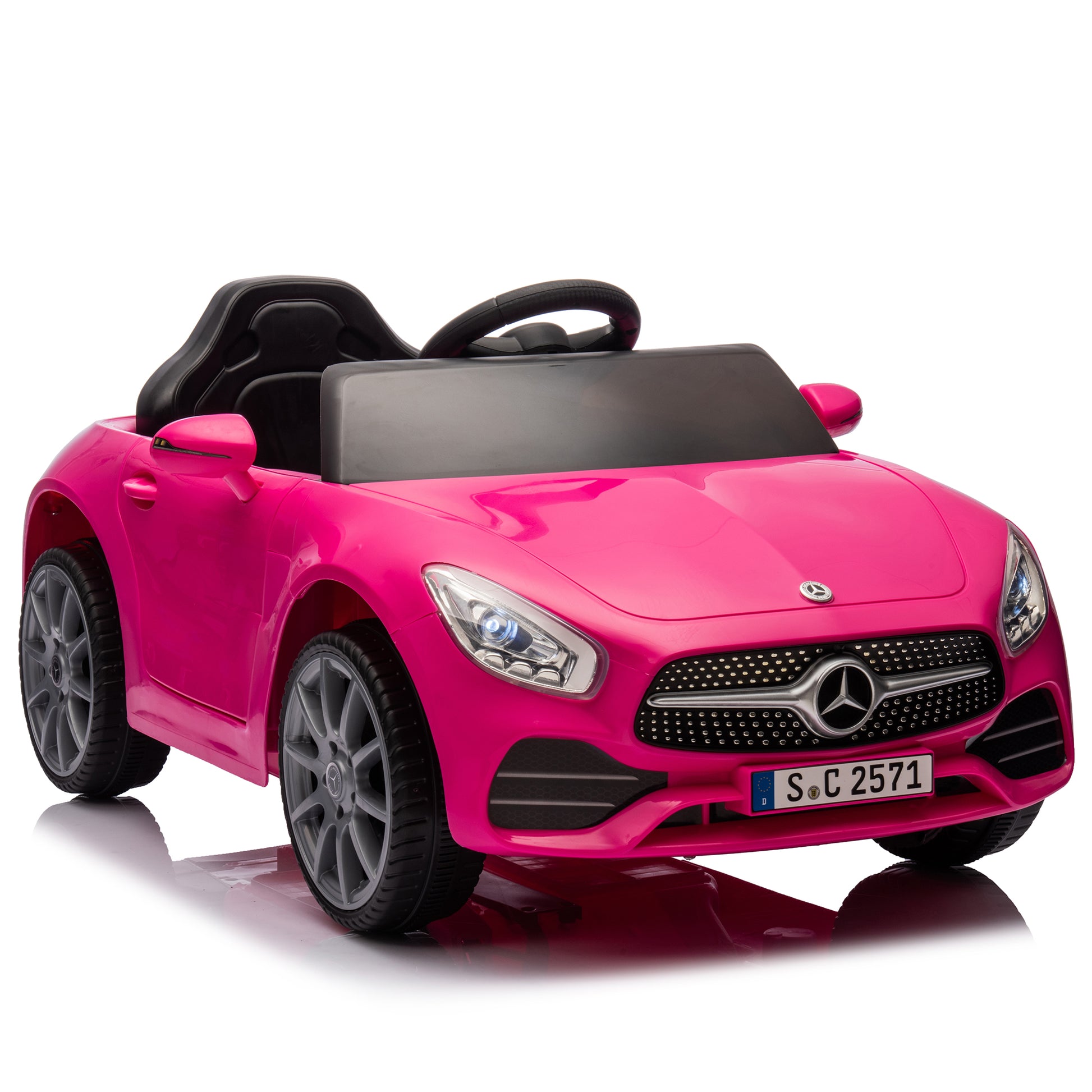 Licensed Mercedes Benz Cls 350,12V Kids Ride On Toy Car W Parents Control,2Wd,Four Wheel Suspension,Music,Bluetooth,Led Light,Usb,Power Display,Volume Adjustment,Speeds 1.24 3.11Mph For Kids Aged 2 4. Pink 50 99 Lbs Polypropylene