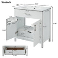 30 Inch Bathroom Vanity With Ceramic Sink And Large Storage The Perfect Choice For Small Bathrooms White Bathroom Solid Wood Mdf