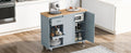K&K Kitchen Island With Foldable Counter Top, Kitchen Storage Cart With Slide Out Shelf, Towel Rack And Drawer, Rolling Kitchen Cart On Wheels, For Kitchen, Living Room, Dining Room, Grey Blue Grey Blue Brown Kitchen Classic,Farmhouse,Luxury,Modern