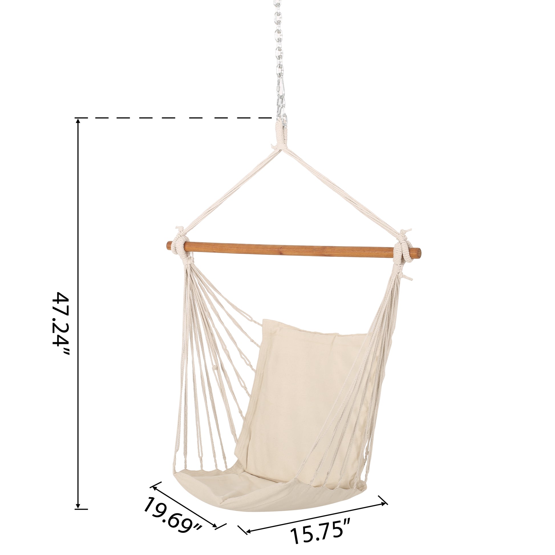 Griffith Hanging Chair Fabric Only Cream Cream Wood Fabric