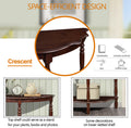 42'' Retro Circular Curved Half Moon Console Table With Cloud Design Top And Open Shelf Solid Wood Frame And Legs, Light Espresso Light Espresso Retro Pine