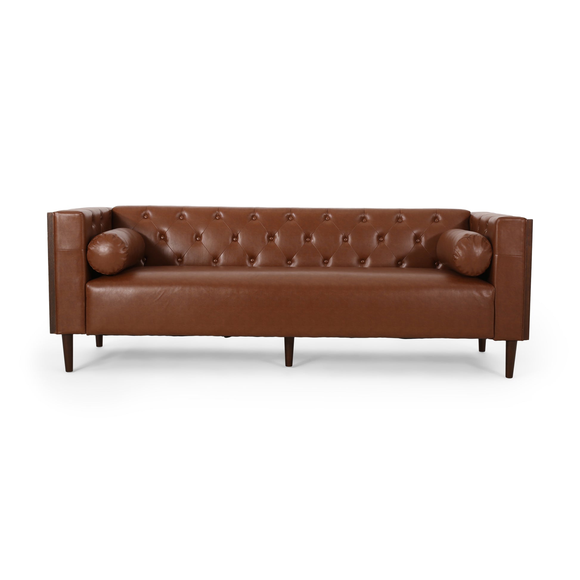 3 Seater Sofa Light Brown Pu