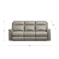 Stanfield Power Headrest Zero Gravity Reclining Sofa Gray Genuine Leather Wood Primary Living Space Medium Firm Tight Back Mid Century Modern Eucalyptus Pillow Top Arms Memory Foam Leather 3 Seat