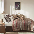 7 Piece Comforter Set Red King King Red Polyester