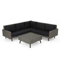 Tahiti Sofa Set Black Pe Rattan Iron Waterproof Fabric