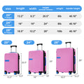 Hardshell Luggage Sets 3 Pcs Contrast Color Suitcase With Spinner Wheels And Tsa Lock 20