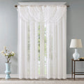Diamond Sheer Embroidered Waterfall Valance White 38X46