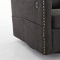 Dark Grey 360 Degree Swivel Rotating Accent Chair With Usb And Magazine Book For Living Room And Hotel Bed Room,Upholstered Accent Chair With Cooper Nail Dark Grey White Primary Living Space American Design,Classic,Modern Pine Foam Wood Fabric