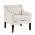 Contemporary Living Room Furniture 1Pc Accent Chair Beige Button Tufted Fabric Upholstery Beige Primary Living Space Plywood
