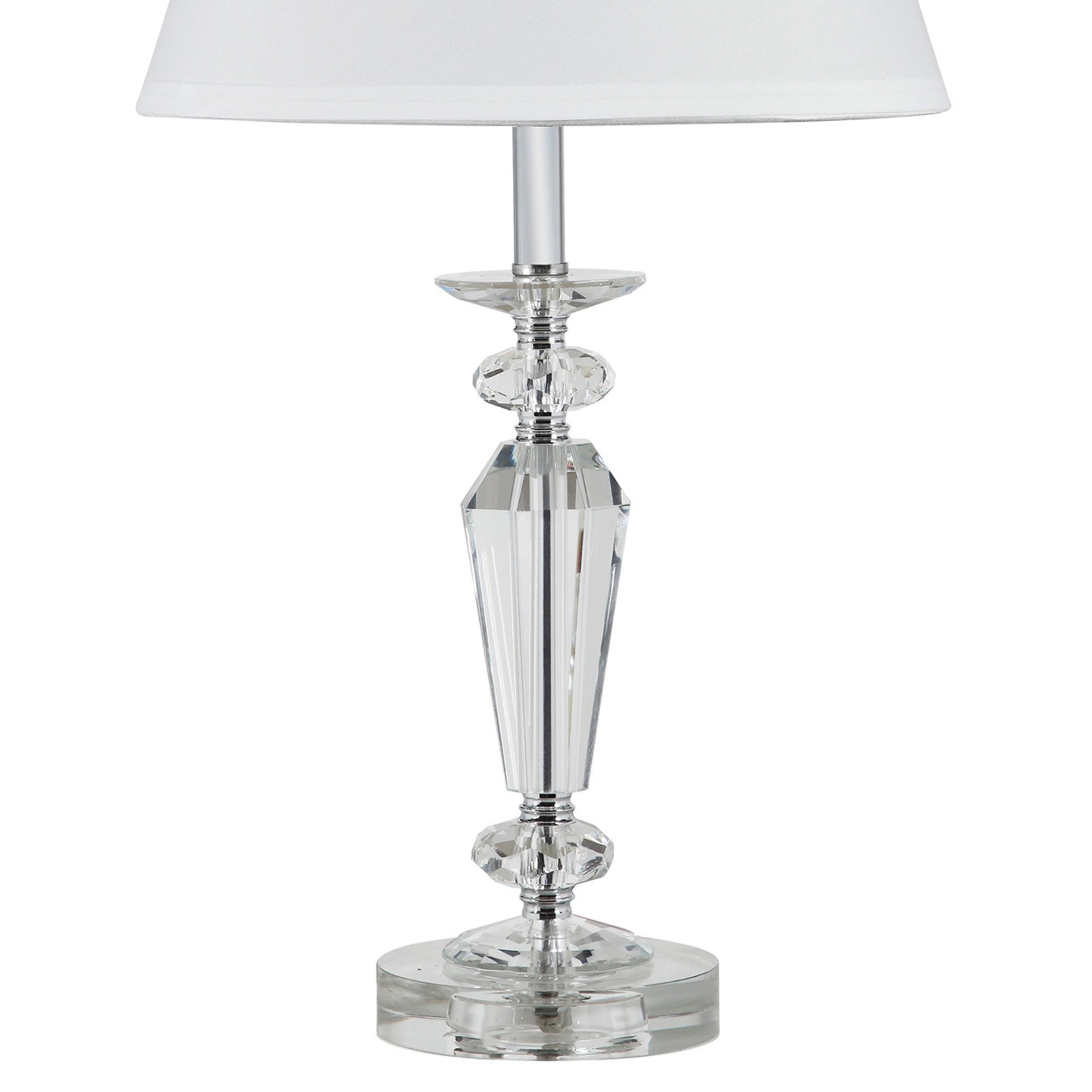 21.5" Ashford Crystal Table Lamp White Glass