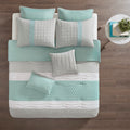 8 Piece Comforter Set Seafoam Grey King King Multicolor Polyester
