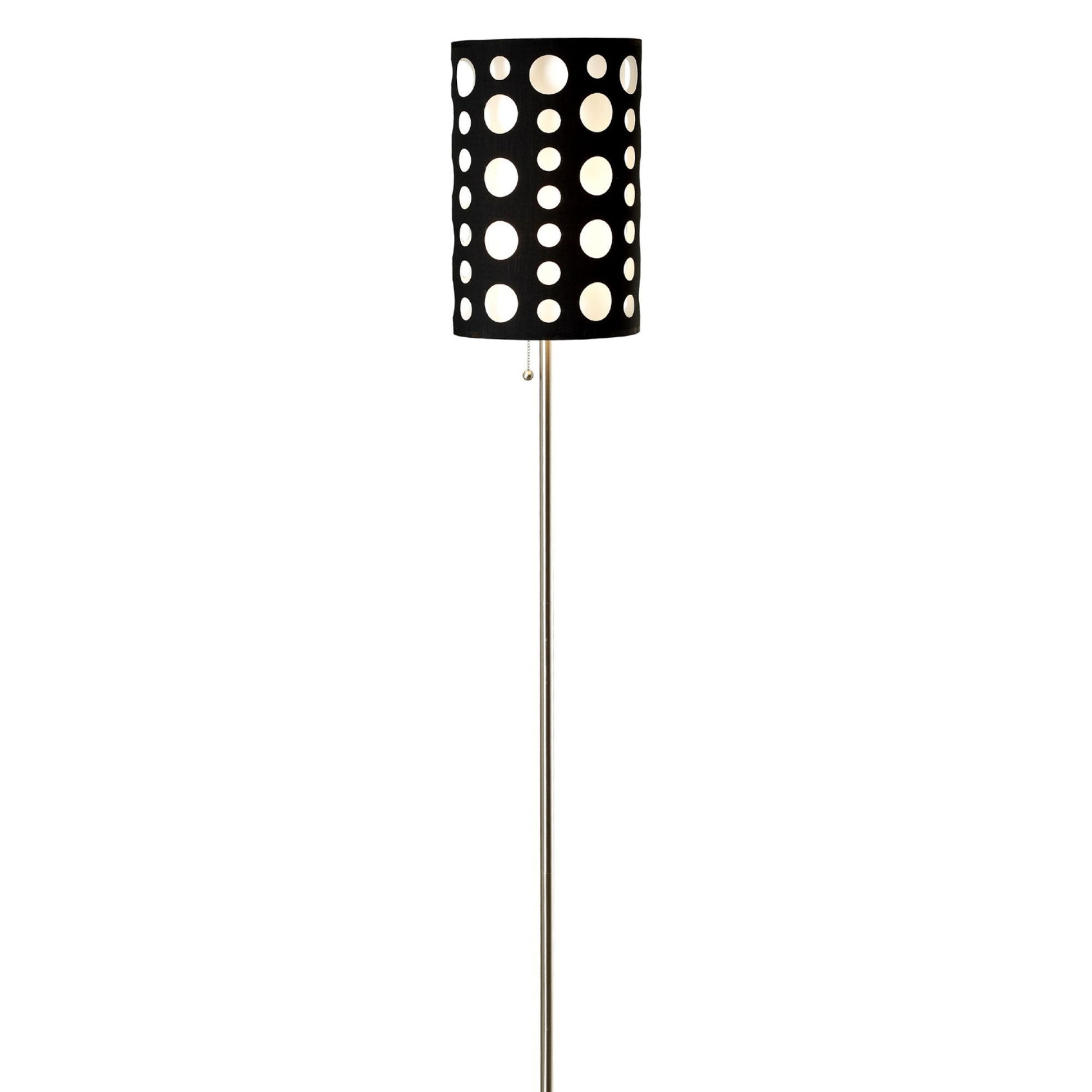 66" Tall Metal Floor Lamp, Retro Design With Black And White Shade Multicolor Metal