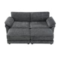 Free Combination Modular Convertible Sectional Sofa Bed Set, 4 Seat Upholstered Sleeper Corner Couch, Deep Seat Loveseat With Ottoman For Living Room, Office, Apartment,2 Colors Gray Chenille 4 Seat