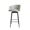 30 Inch Dining Chairs Set Of 2 Modern Style 360 Swivel Bar Chairs With Simple Design, Comfortable High Stools, And Flexible Dining Chairs Suitable For Bars, Restaurants,Velvet Bar Chair Beige Grey