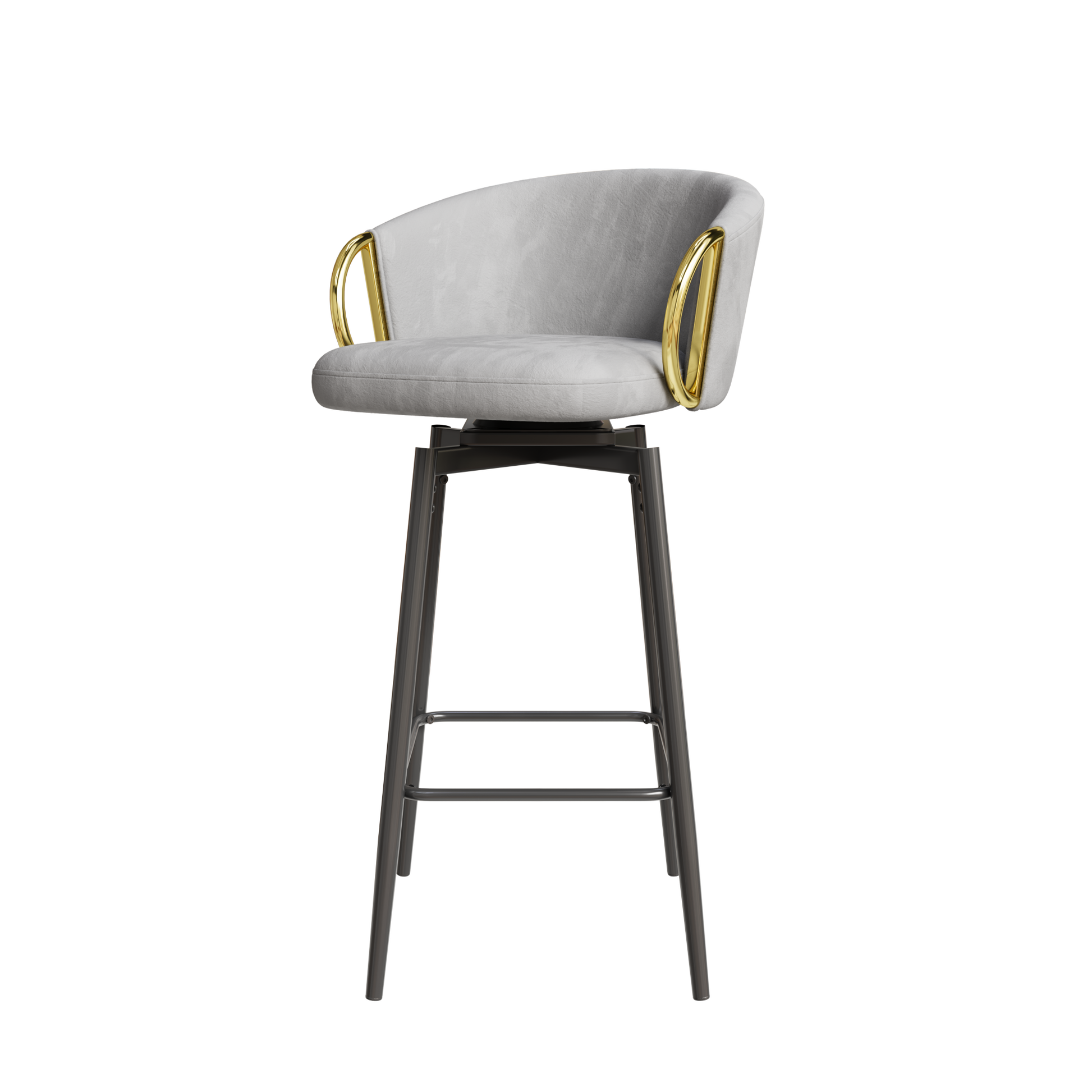 30 Inch Dining Chairs Set Of 2 Modern Style 360 Swivel Bar Chairs With Simple Design, Comfortable High Stools, And Flexible Dining Chairs Suitable For Bars, Restaurants,Velvet Bar Chair Beige Grey